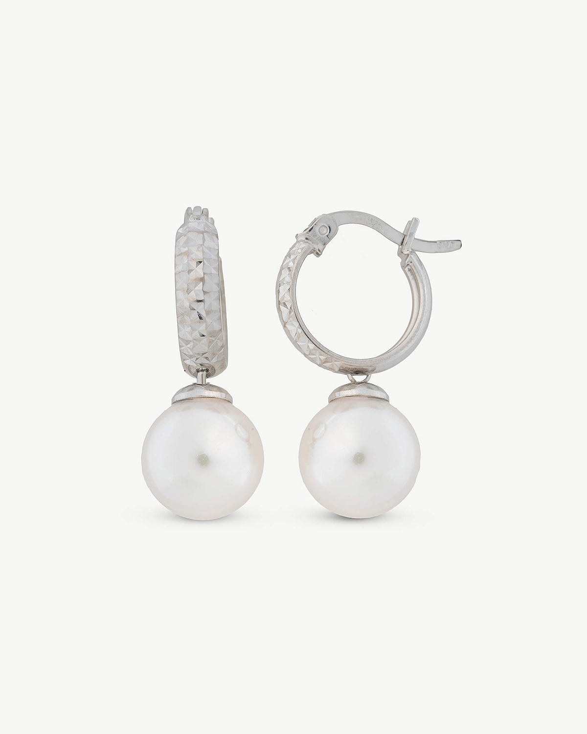 Closed Hoop Pearl Earrings 10mm Chara