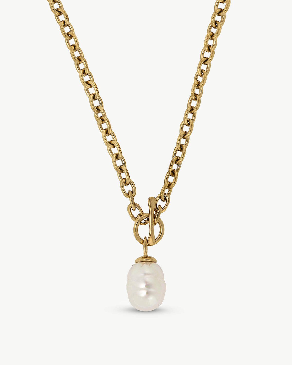 Pendant Necklace Baroque Pearl 14mm Golden Tender