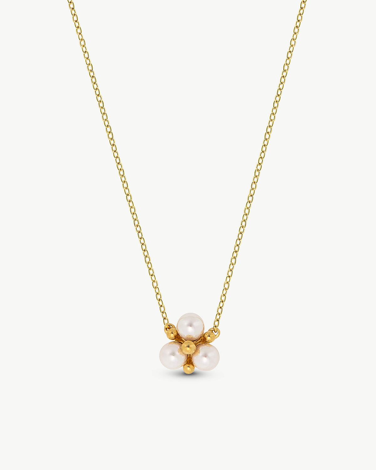 Necklace 3 Pearls 6mm Golden Vega