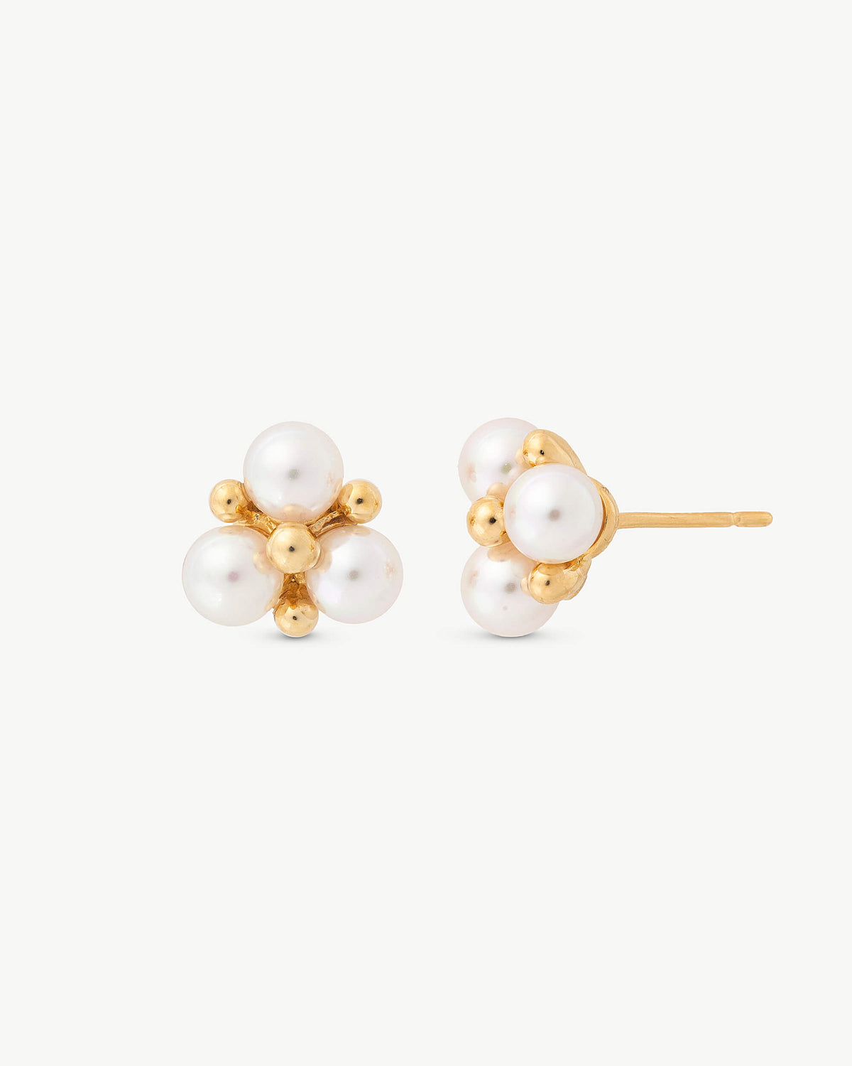 Pendientes 3 Perlas de 5mm Dorados Vega