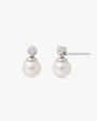 Pendientes Perla 6mm y Circonita Redonda Selene