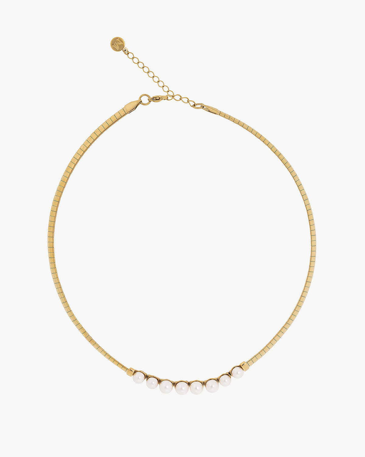 Collar Corto Perlas Dorado Galatea