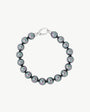 10 mm graues Perlenarmband Lyra