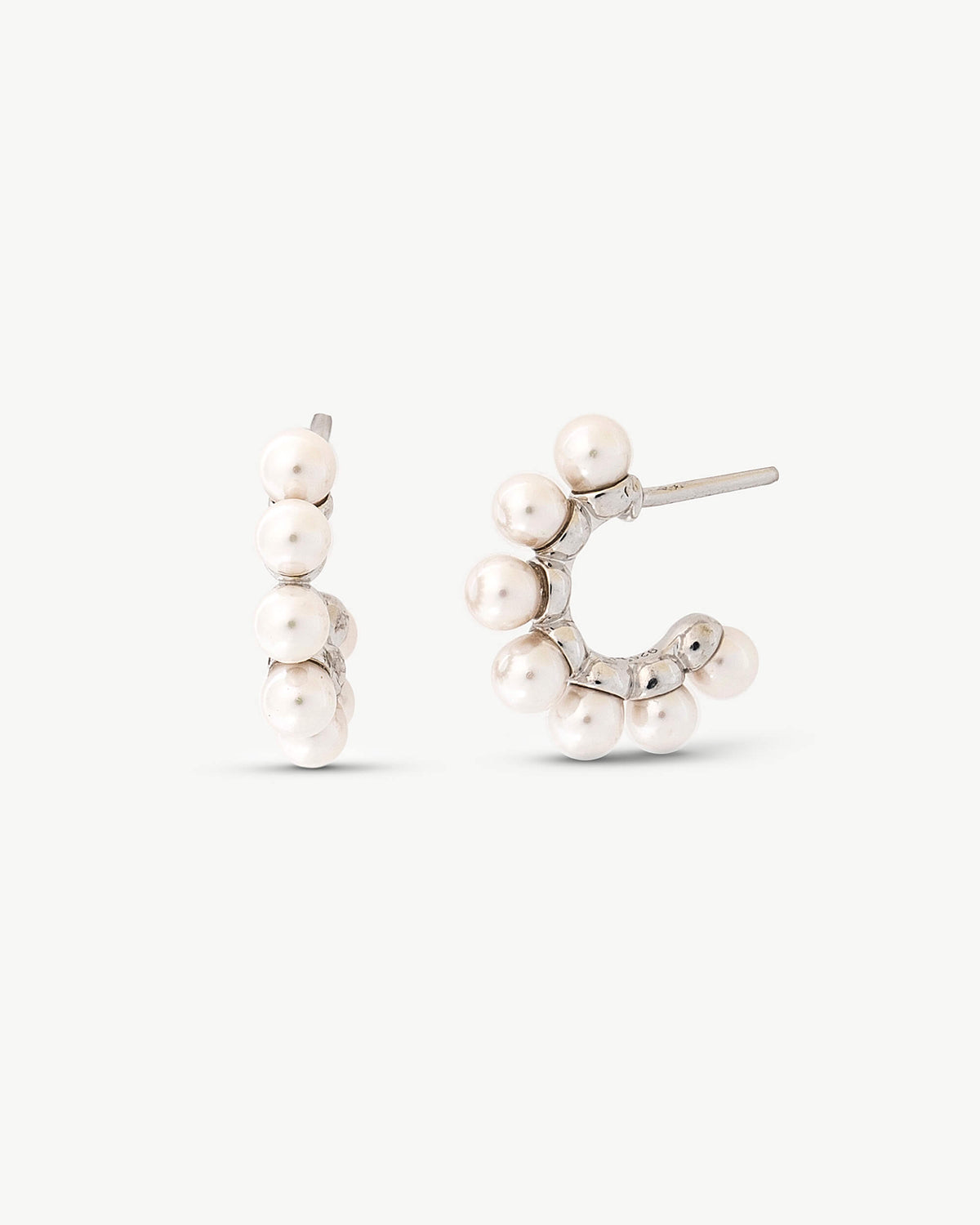 3 mm Perlen- und Creolenohrringe Ada