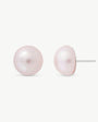 Half Pearl Earrings Pink 12mm Mabé