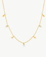 Verstellbare Halskette Blätter und Perlen 4mm Gold Romea