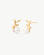 Blattgold-Ohrringe mit 6-mm-Perle Romea