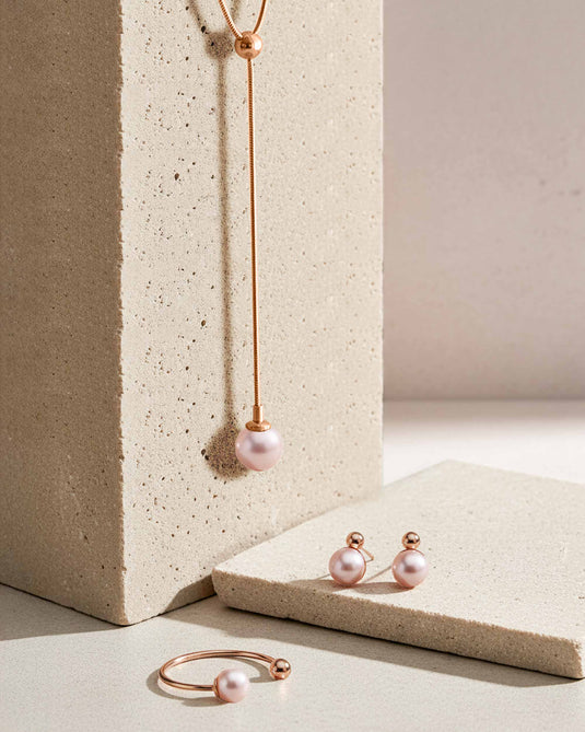 Pearl Necklace 10mm Pink Aura