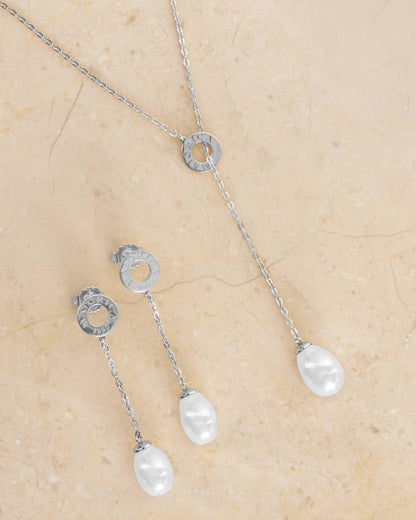 Pearl Necklace 12mm White Gold Luar