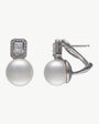 Perlenohrringe 10mm und quadratische Zirkonia Exquisite