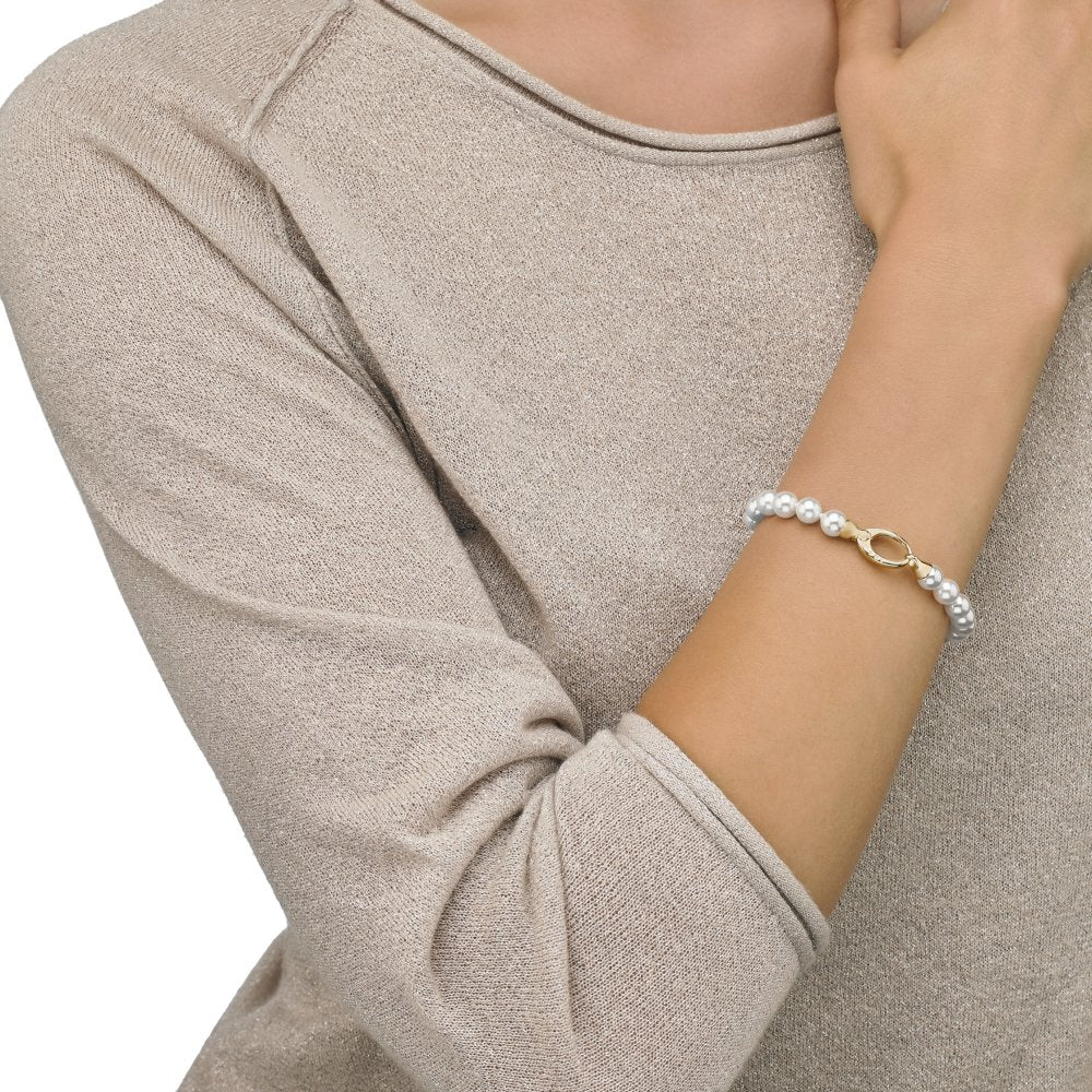 7 mm goldenes Perlenarmband Lyra
