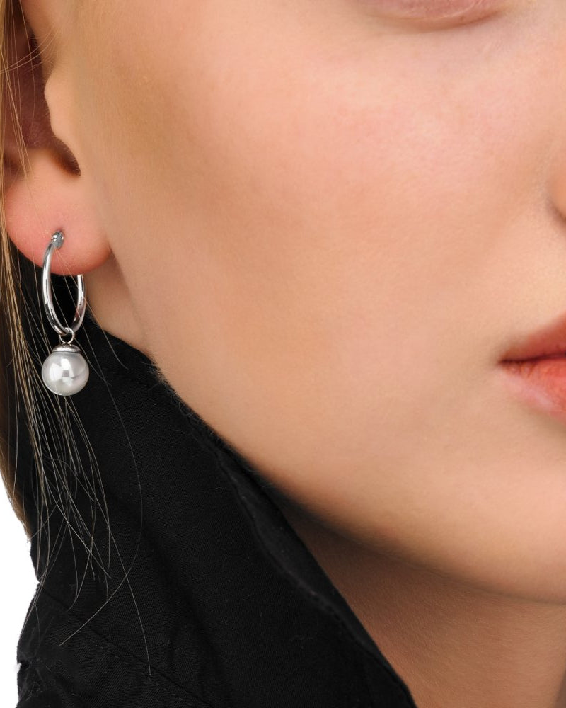 Pendientes Aro y Perla 8mm Chara