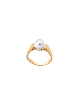 Anillo con perla colección Nuada, perlas Majorica, anillo de perlas, anillo dorado con perla, majorica, pearl ring