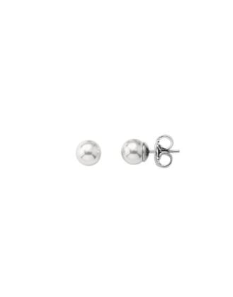 Earrings Lyra silver with 9mm white pearl