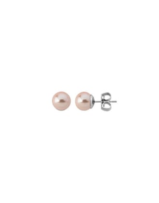 Earrings Lyra with 8mm pink pearl