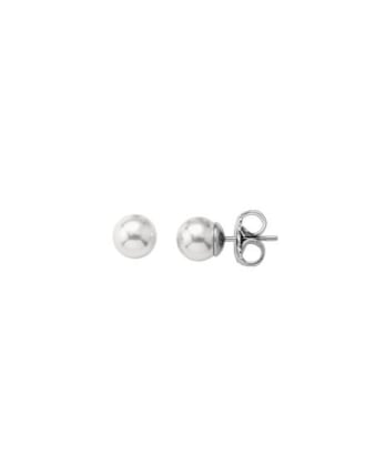 Earrings Lyra silver with 12mm white pearl