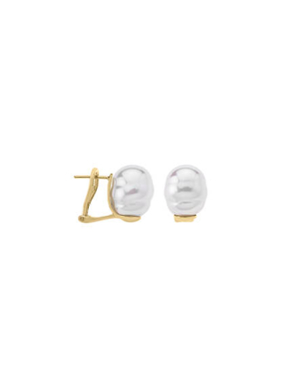 Pendientes Tender dorados con perla barroca blanca Majorica, barroque pearl earrings, majorica, majorica pearls, perlas majorica
