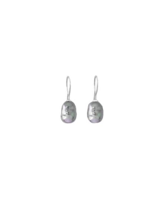 Pendientes de plata y perla barroca gris Majorica, Majorica barroque gray pearl earrings