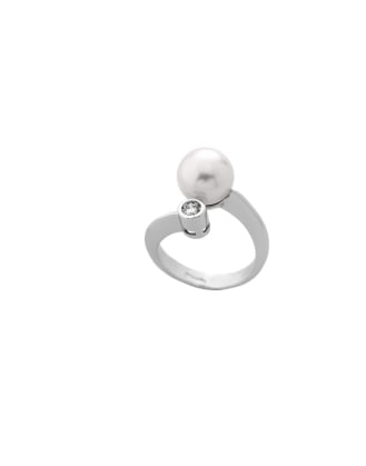 Anillo Cercle con perla blanca 10mm