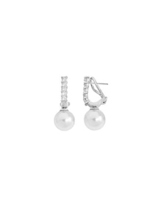Pendientes de perla y circonitas, pendientes de boda, bridal earrings, pearl earrings