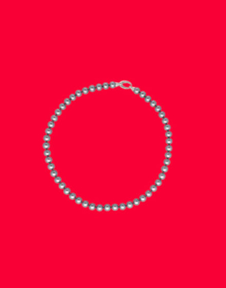 Collar de perlas grises Lyra 6mm 45cm Majorica, Majorica gray pearl necklace
