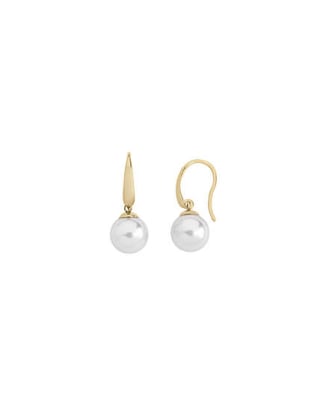 Gold plated earrings Nuada with 10mm white pearl
