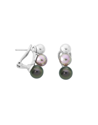 Earrings Nuit multicolored pearls