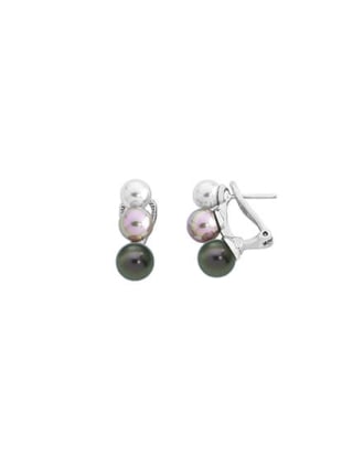 Earrings Nuit multicolored pearls