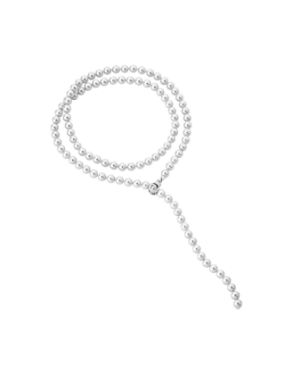 Kette Lyra silber mit 8 mm Perlen, 90 cm