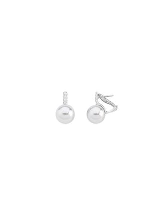 Rodhium silver Earring Fugaz | Majorica Pearls