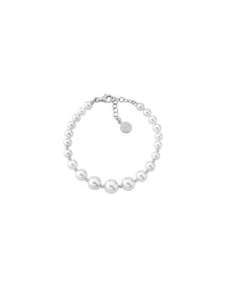 Rodhium silver Silver bracelet Lyra 8mm | Majorica Pearls