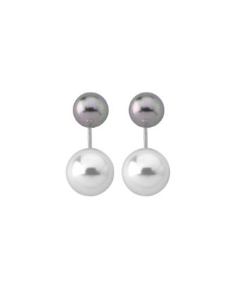 Pendientes Jour plata con perlas blanca y gris 8 y 10mm