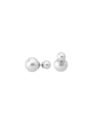 Earrings Polar silver with 8 and 14mm white pearls