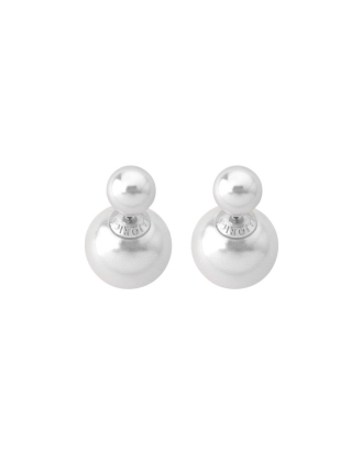 Pendientes Polar plata con perlas blancas 8 y 16mm