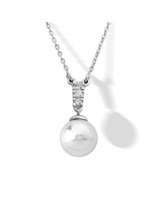 Rodhium silver Pendant Nihal | Majorica Pearls