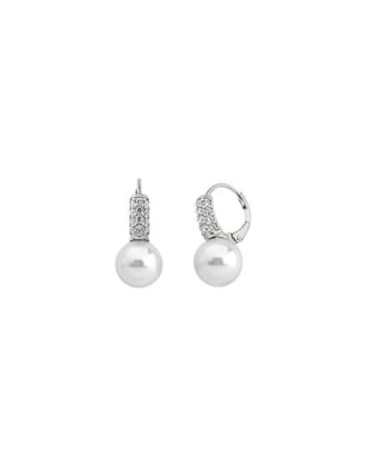 Rodhium silver Earrings Sofia | Majorica Pearls