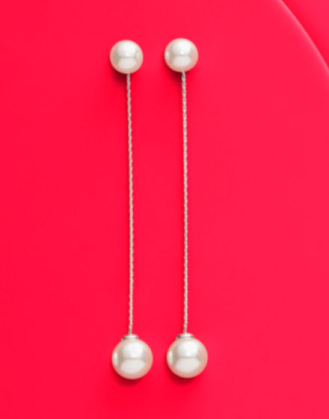 Pendientes Rosa perlas blancas de 8 y 10mm