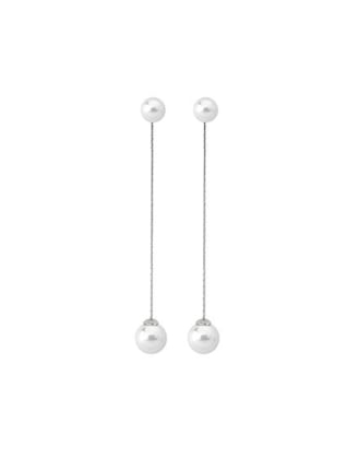Pendientes de perlas largos 2 en 1 Majorica, Majorica pearl long earrings