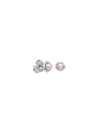 Earrings Cies silver with pink pearl 4mm