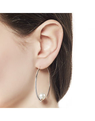 Earrings Isadora steel with zircons small