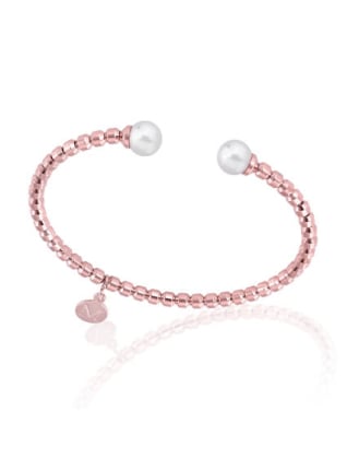 Pulsera de acero y perlas Majorica, Majorica steel bracelet with pearls