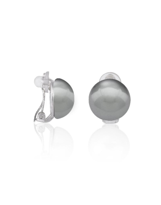 Pendientes de perlas mabé grises de 14mm