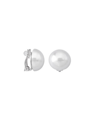 Pendientes de perlas mabé de clip majorica, majorica clip pearl earrings