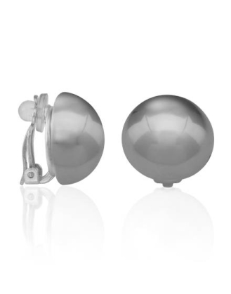 Mabe silver 18mm gray pearl earrings