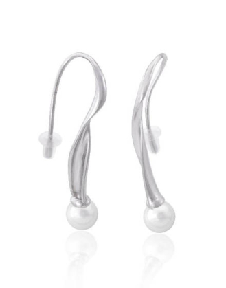 Silver Elia long earrings