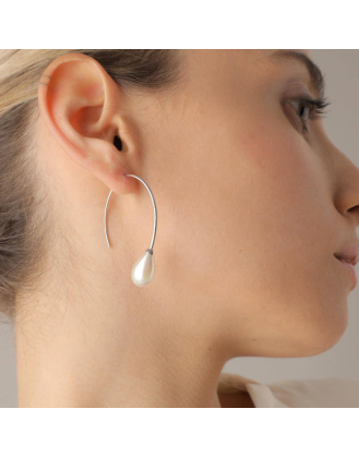 Elixa small size rhodium-plated earrings 