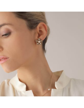 Roxana mother-of-pearl stud earrings