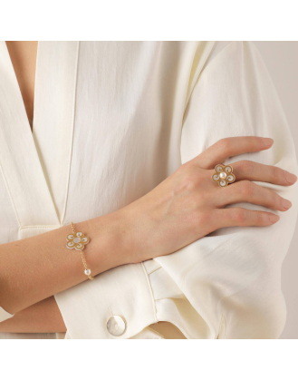 Armband Roxana mit Perlenblüte