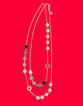 Collar largo de perlas Majorica y cristales de murano, Majorica long necklace with pearls and murano glass