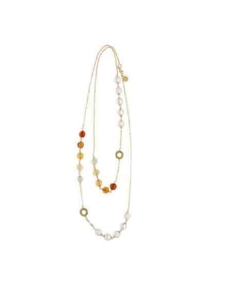 Collar largo de perlas Majorica y cristales de murano, majorica long necklace with pearls and murano glass